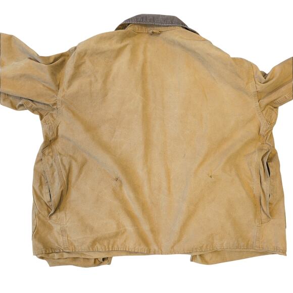 Vintage 1950s Hunting Jacket Corduroy Collar Chore Coat Field Bird Barn Canvas - Picture 3 of 12